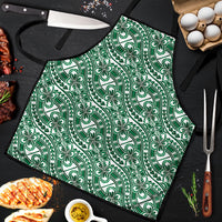 Hibiscus Bloom Island Tribal Waves Apron Green Polynesian Pattern LT01 Green - Polynesian Pride