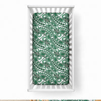 Hibiscus Bloom Island Tribal Waves Baby Bed Cover Green Polynesian Pattern LT01 28 × 52 in Green - Polynesian Pride