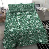 Hibiscus Bloom Island Tribal Waves Bedding Set Green Polynesian Pattern LT01 - Polynesian Pride