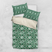 Hibiscus Bloom Island Tribal Waves Bedding Set Green Polynesian Pattern LT01 US Twin 172cm x 218cm Green - Polynesian Pride