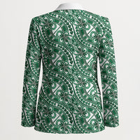Hibiscus Bloom Island Tribal Waves Blazer Green Polynesian Pattern LT01 - Polynesian Pride