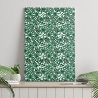 Hibiscus Bloom Island Tribal Waves Canvas Wall Art Green Polynesian Pattern LT01 - Polynesian Pride