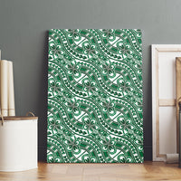 Hibiscus Bloom Island Tribal Waves Canvas Wall Art Green Polynesian Pattern LT01 - Polynesian Pride