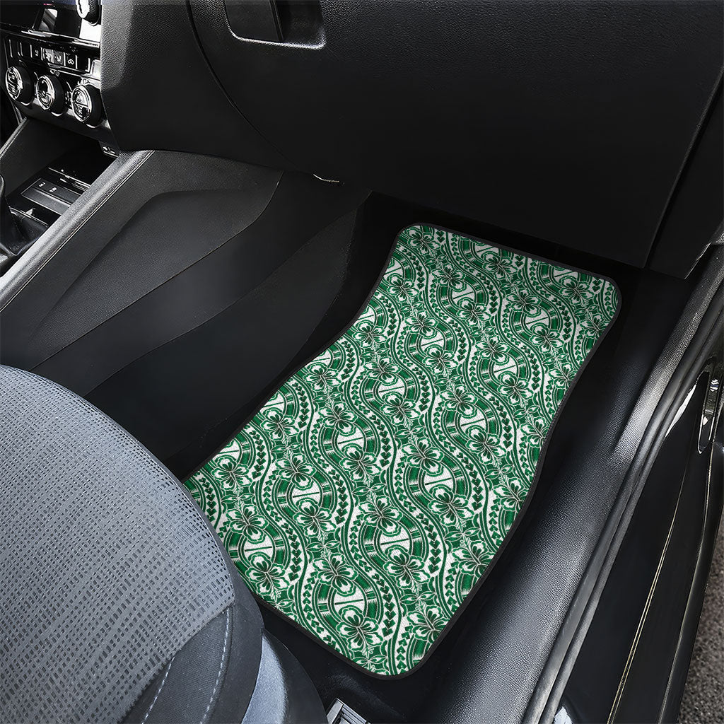 Hibiscus Bloom Island Tribal Waves Car Mats Green Polynesian Pattern LT01 - Polynesian Pride