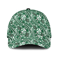 Hibiscus Bloom Island Tribal Waves Classic Cap Green Polynesian Pattern LT01 Universal Fit Green - Polynesian Pride