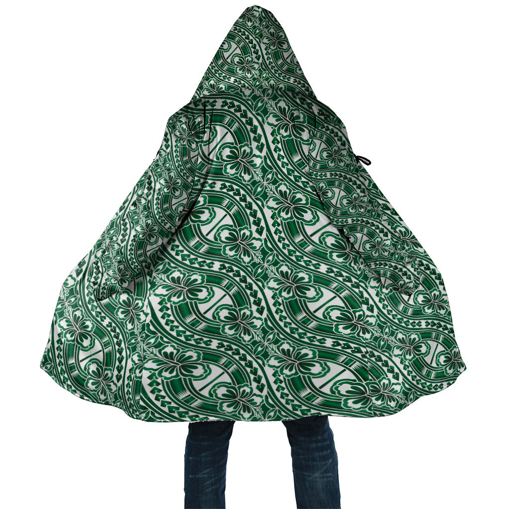 Hibiscus Bloom Island Tribal Waves Cloak Green Polynesian Pattern LT01 Unisex Green - Polynesian Pride