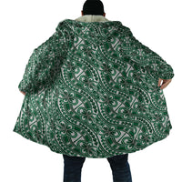 Hibiscus Bloom Island Tribal Waves Cloak Green Polynesian Pattern LT01 - Polynesian Pride