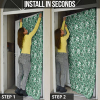 Hibiscus Bloom Island Tribal Waves Door Cover Green Polynesian Pattern LT01 - Polynesian Pride
