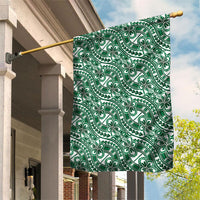 Hibiscus Bloom Island Tribal Waves Garden Flag Green Polynesian Pattern LT01 House Flag Green - Polynesian Pride