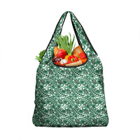 Hibiscus Bloom Island Tribal Waves Grocery Bag Green Polynesian Pattern LT01 1-pack One Size Green - Polynesian Pride