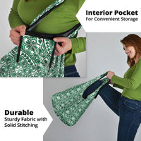 Hibiscus Bloom Island Tribal Waves Grocery Bag Green Polynesian Pattern LT01 - Polynesian Pride