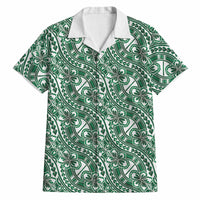 Hibiscus Bloom Island Tribal Waves Hawaiian Shirt Green Polynesian Pattern LT01 Green - Polynesian Pride