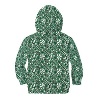 Hibiscus Bloom Island Tribal Waves Kid Hoodie Green Polynesian Pattern LT01 - Polynesian Pride