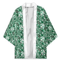 Hibiscus Bloom Island Tribal Waves Kimono Green Polynesian Pattern LT01 Unisex Green - Polynesian Pride