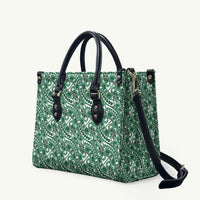 Hibiscus Bloom Island Tribal Waves Leather Bag Green Polynesian Pattern LT01 Green - Polynesian Pride