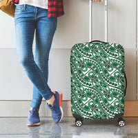 Hibiscus Bloom Island Tribal Waves Luggage Cover Green Polynesian Pattern LT01 - Polynesian Pride