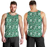 Hibiscus Bloom Island Tribal Waves Men Tank Top Green Polynesian Pattern LT01 - Polynesian Pride