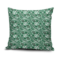 Hibiscus Bloom Island Tribal Waves Pillow Cover Green Polynesian Pattern LT01 Green - Polynesian Pride