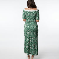 Hibiscus Bloom Island Tribal Waves Puletasi Green Polynesian Pattern LT01 - Polynesian Pride