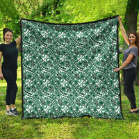 Hibiscus Bloom Island Tribal Waves Quilt Green Polynesian Pattern LT01 - Polynesian Pride