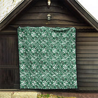 Hibiscus Bloom Island Tribal Waves Quilt Green Polynesian Pattern LT01 - Polynesian Pride