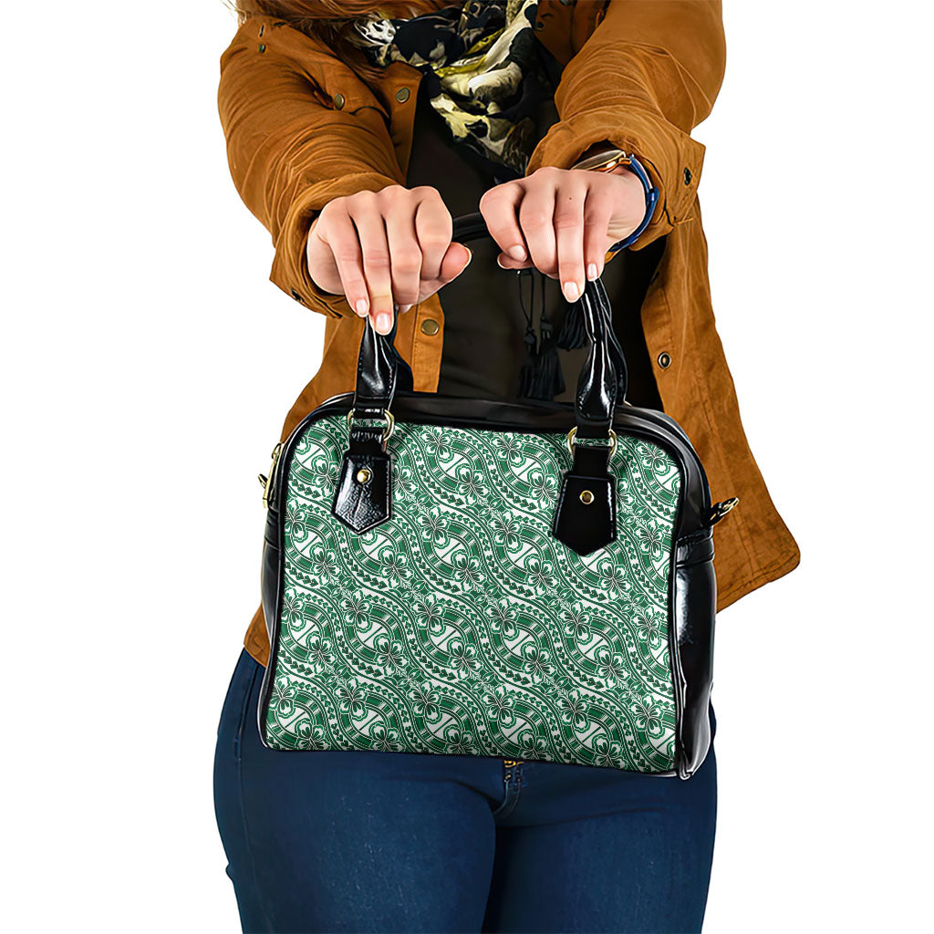 Hibiscus Bloom Island Tribal Waves Shoulder Handbag Green Polynesian Pattern LT01 One Size Green - Polynesian Pride