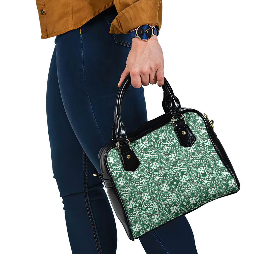 Hibiscus Bloom Island Tribal Waves Shoulder Handbag Green Polynesian Pattern LT01 - Polynesian Pride