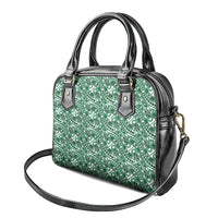 Hibiscus Bloom Island Tribal Waves Shoulder Handbag Green Polynesian Pattern LT01 - Polynesian Pride