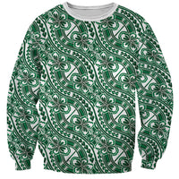Hibiscus Bloom Island Tribal Waves Sweatshirt Green Polynesian Pattern LT01 Unisex Green - Polynesian Pride