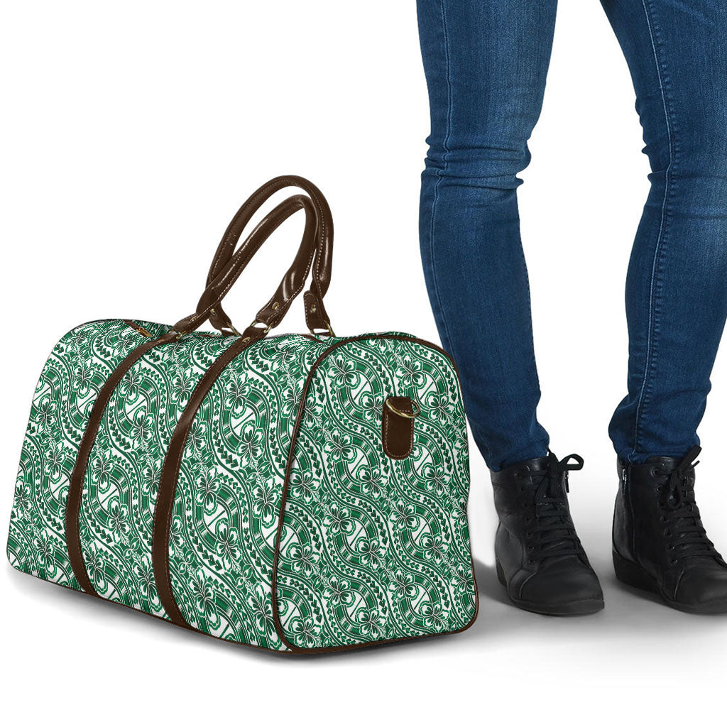 Hibiscus Bloom Island Tribal Waves Travel Bag Green Polynesian Pattern LT01 - Polynesian Pride