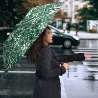 Hibiscus Bloom Island Tribal Waves Umbrella Green Polynesian Pattern LT01 - Polynesian Pride