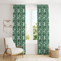 Hibiscus Bloom Island Tribal Waves Window Curtain Green Polynesian Pattern LT01 - Polynesian Pride