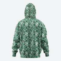 Hibiscus Bloom Island Tribal Waves Zip Hoodie Green Polynesian Pattern LT01 - Polynesian Pride