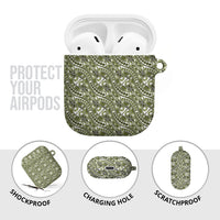 Hibiscus Bloom Island Tribal Waves AirPods Case Olive Green Polynesian Pattern LT01 - Polynesian Pride