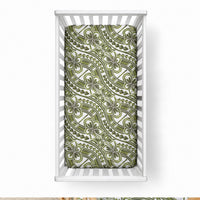 Hibiscus Bloom Island Tribal Waves Baby Bed Cover Olive Green Polynesian Pattern LT01 28 × 52 in Olive Green - Polynesian Pride