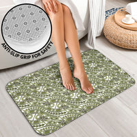 Hibiscus Bloom Island Tribal Waves Bathroom Set Olive Green Polynesian Pattern LT01 - Polynesian Pride