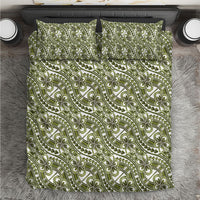 Hibiscus Bloom Island Tribal Waves Bedding Set Olive Green Polynesian Pattern LT01 Olive Green - Polynesian Pride