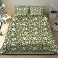 Hibiscus Bloom Island Tribal Waves Bedding Set Olive Green Polynesian Pattern LT01 - Polynesian Pride
