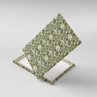 Hibiscus Bloom Island Tribal Waves Canvas Wall Art Olive Green Polynesian Pattern LT01 With Frame Olive Green - Polynesian Pride