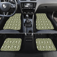 Hibiscus Bloom Island Tribal Waves Car Mats Olive Green Polynesian Pattern LT01 Set 4pcs Olive Green - Polynesian Pride