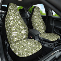 Hibiscus Bloom Island Tribal Waves Car Seat Cover Olive Green Polynesian Pattern LT01 One Size Olive Green - Polynesian Pride