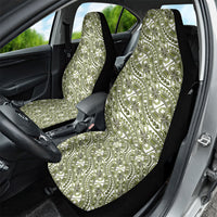 Hibiscus Bloom Island Tribal Waves Car Seat Cover Olive Green Polynesian Pattern LT01 - Polynesian Pride