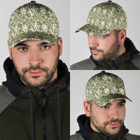 Hibiscus Bloom Island Tribal Waves Classic Cap Olive Green Polynesian Pattern LT01 - Polynesian Pride