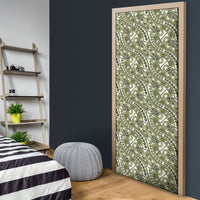 Hibiscus Bloom Island Tribal Waves Door Cover Olive Green Polynesian Pattern LT01 - Polynesian Pride