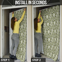 Hibiscus Bloom Island Tribal Waves Door Cover Olive Green Polynesian Pattern LT01 - Polynesian Pride