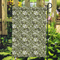 Hibiscus Bloom Island Tribal Waves Garden Flag Olive Green Polynesian Pattern LT01 Garden Flag Olive Green - Polynesian Pride