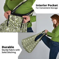 Hibiscus Bloom Island Tribal Waves Grocery Bag Olive Green Polynesian Pattern LT01 - Polynesian Pride