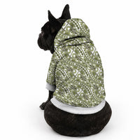 Hibiscus Bloom Island Tribal Waves Pet Hoodie Olive Green Polynesian Pattern LT01 - Polynesian Pride