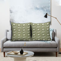 Hibiscus Bloom Island Tribal Waves Pillow Cover Olive Green Polynesian Pattern LT01 - Polynesian Pride