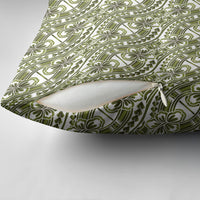 Hibiscus Bloom Island Tribal Waves Pillow Cover Olive Green Polynesian Pattern LT01 - Polynesian Pride